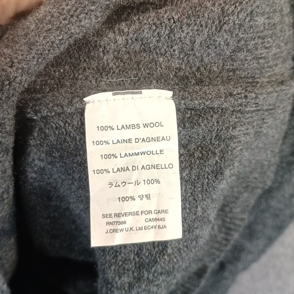 J. Crew Sweater Mens Medium Tall 100% Lambs Wool Pullover Knit Gray Crew Neck - Picture 4 of 10